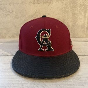 Custom California ANGELS x New Era 59Fifty Strapback with Snake Skin Bill 1-of-1